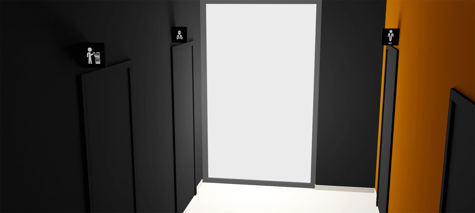 Oznakowanie pomieszczeń Depenbrock - 3D render