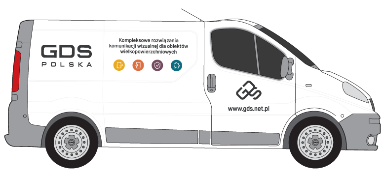 Identyfikacja pojazdu firmowego GDS - Vivaro prawy bok