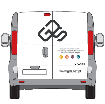 Identyfikacja pojazdu firmowego GDS - Vivaro tył