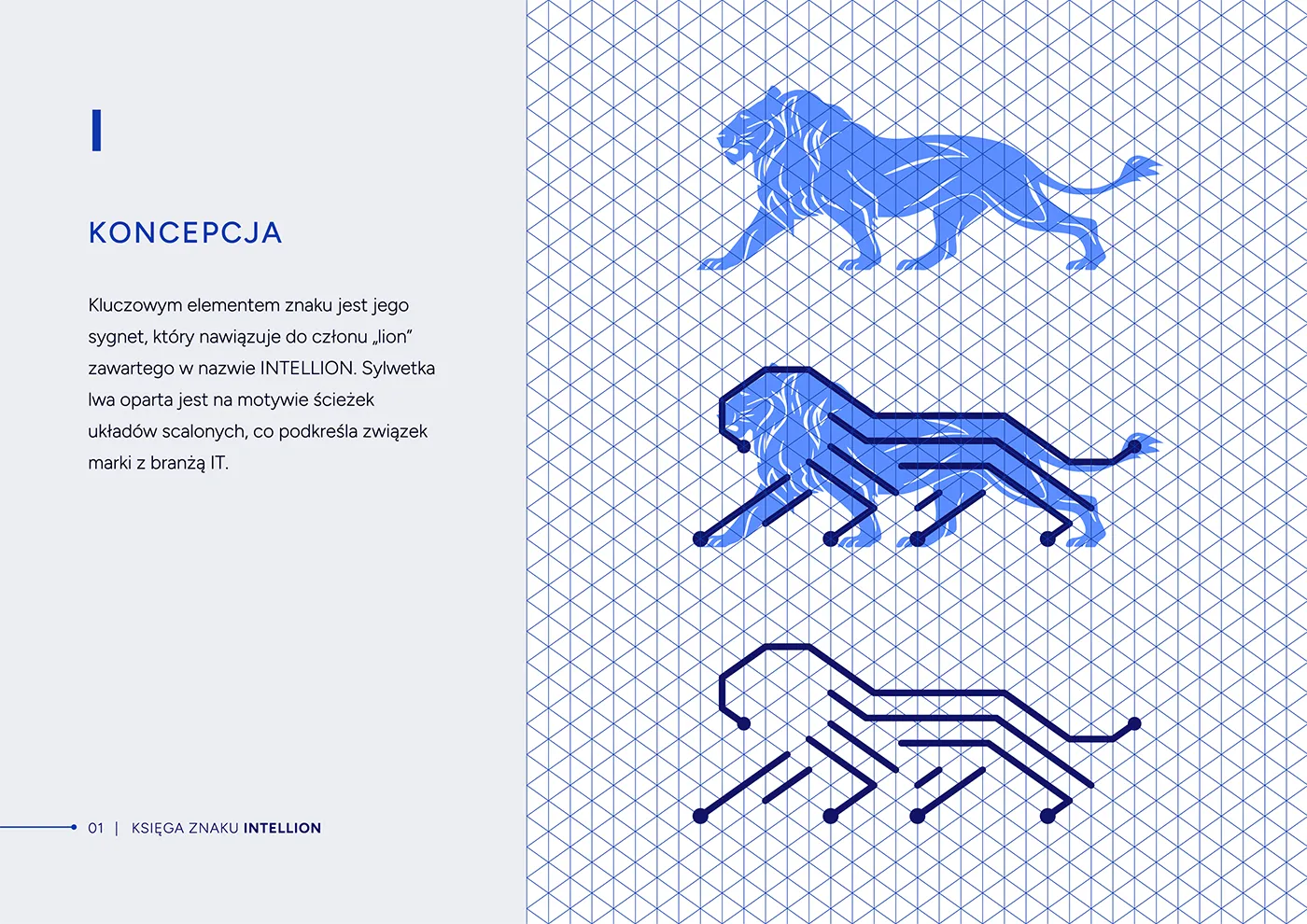 Koncepcja sygnetu logo Intellion
